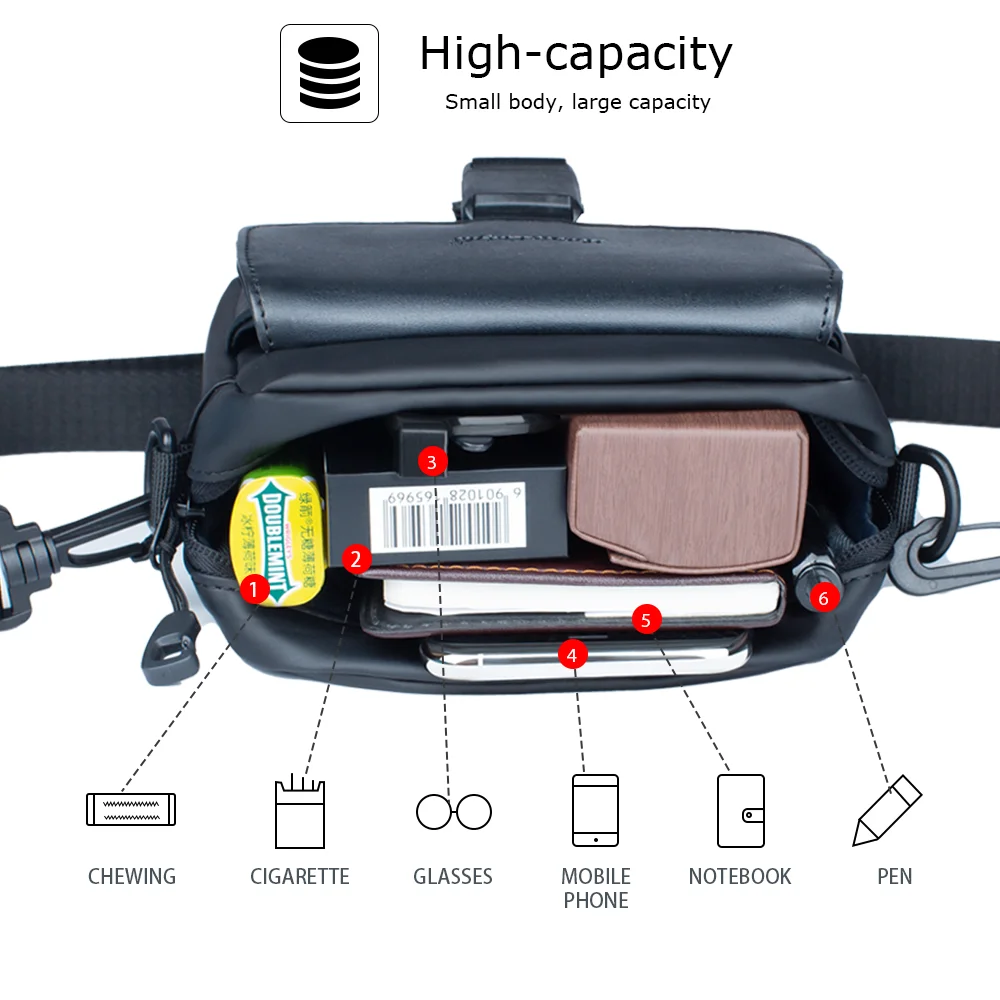 HcanKcan-Bolso cruzado impermeable para hombre, bandolera ligera para teléfono, bicicleta, Mini Ipad