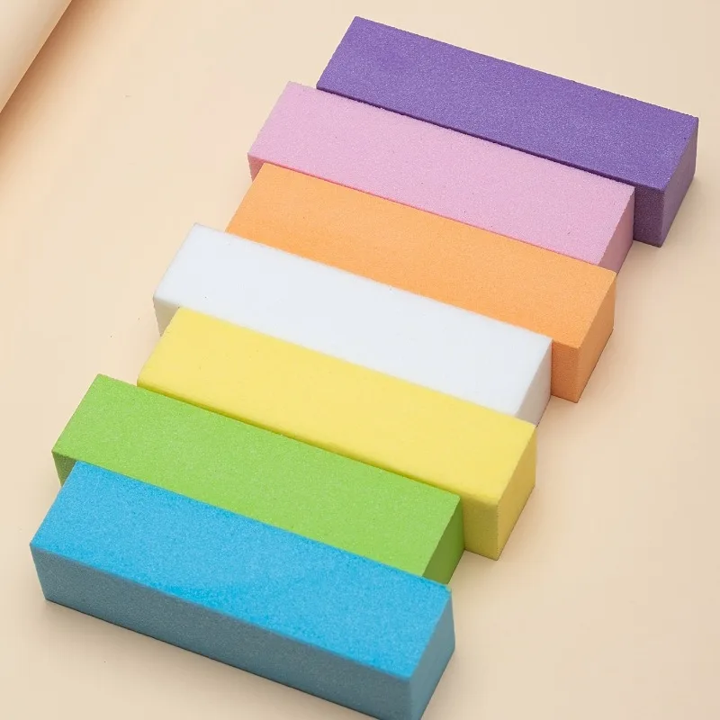 1/3PCS Nail Art Sponge Tofu Block Colorful High Foaming Four-sided Grinding Block Nail Manicure Grinding Nail Manicure Tool