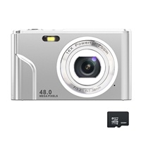Digital Camera 48MP 32GB Compact Camera HD Display 16x Zoom Selfie Portable School & Daily Life Silver
