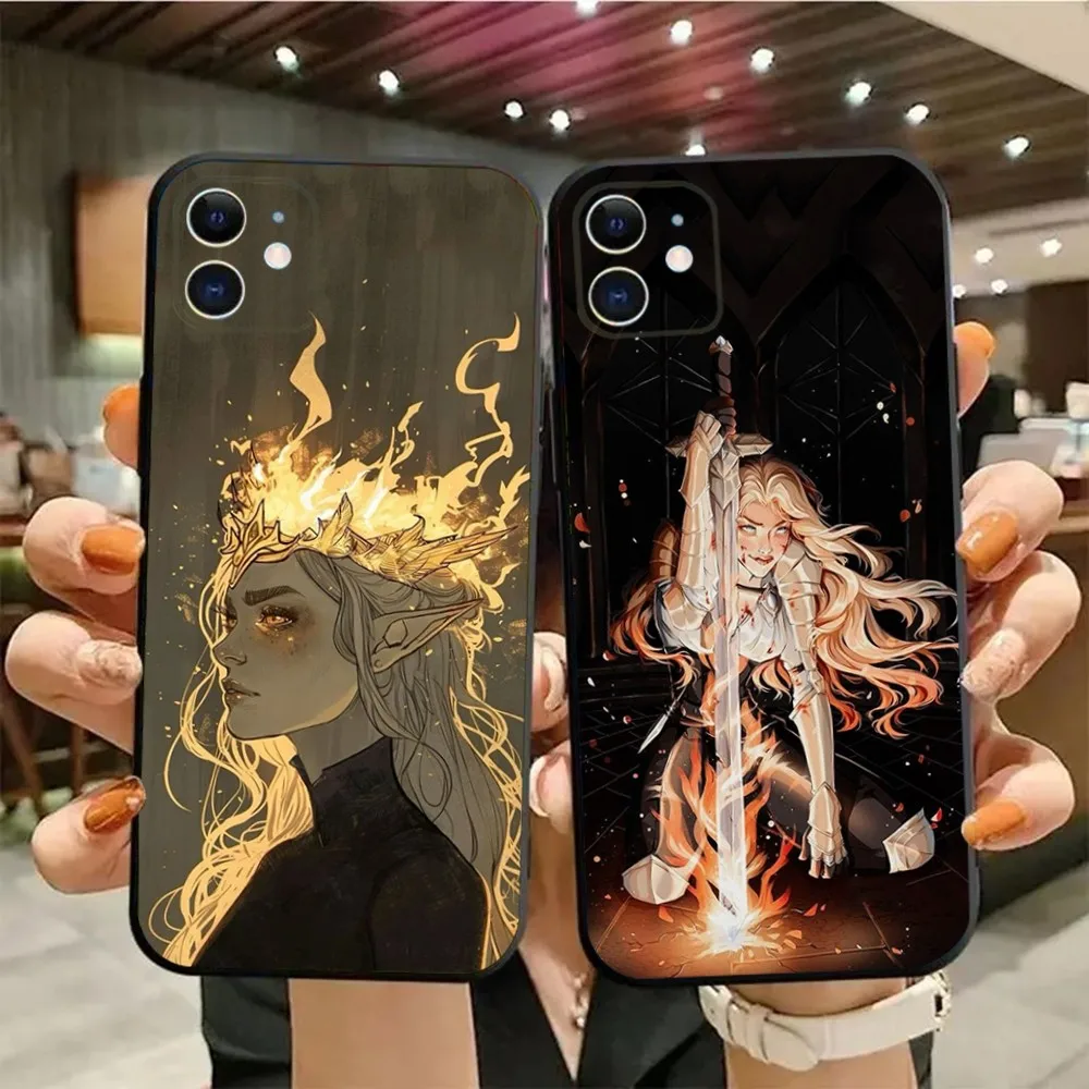 Throne Of Glass Phone Case For iPhone15,14,13,12,11,Pro,Max,Plus,Mini,X,XS,XR,8,7,6,S,Plus,SE Soft Black Case