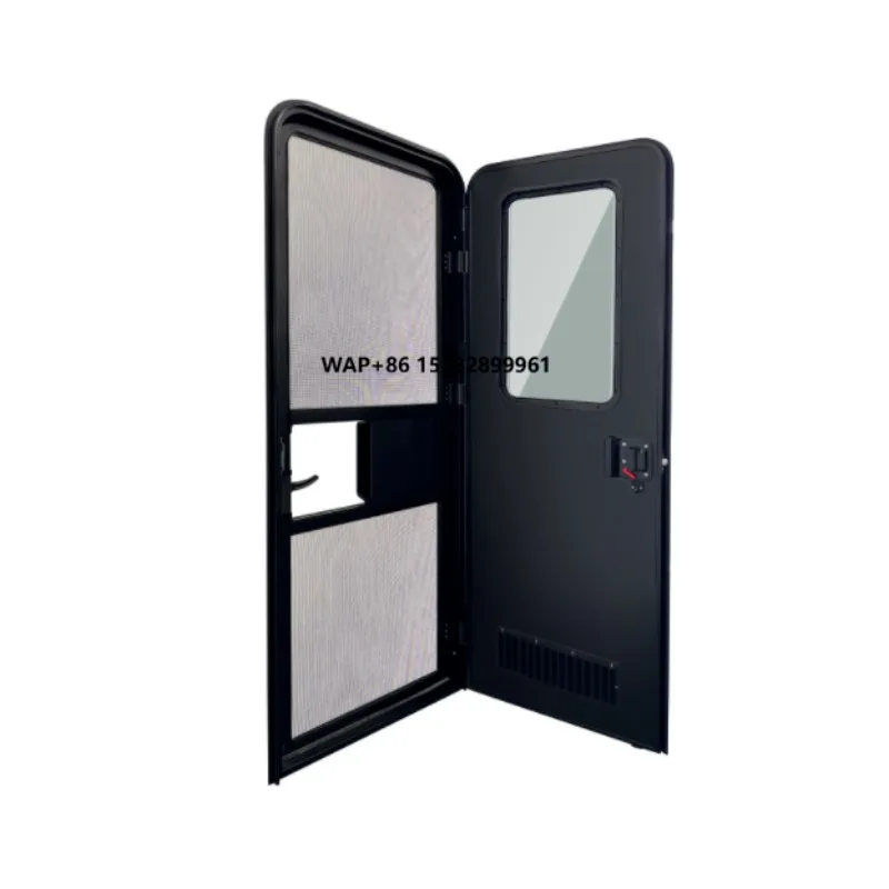 

MEIDI Aluminum Alloy America Style Rv Entry Door with Black Door Frame and Black Panel Locks for Camper & Caravan
