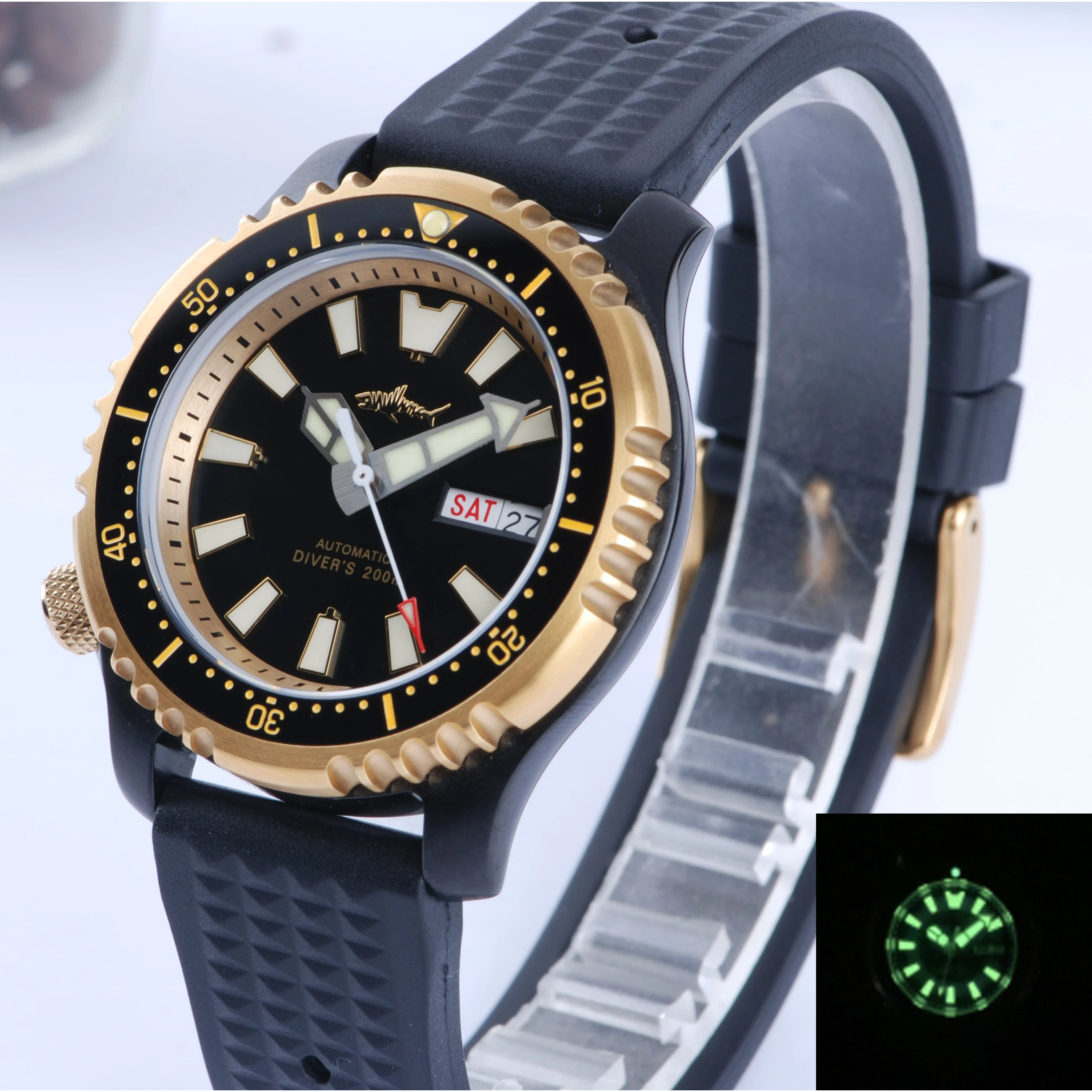 HEIMDALLR Wristwatch vintage diving watch NH36 sapphire waterproof men\'s left handed watch low price and free shipping