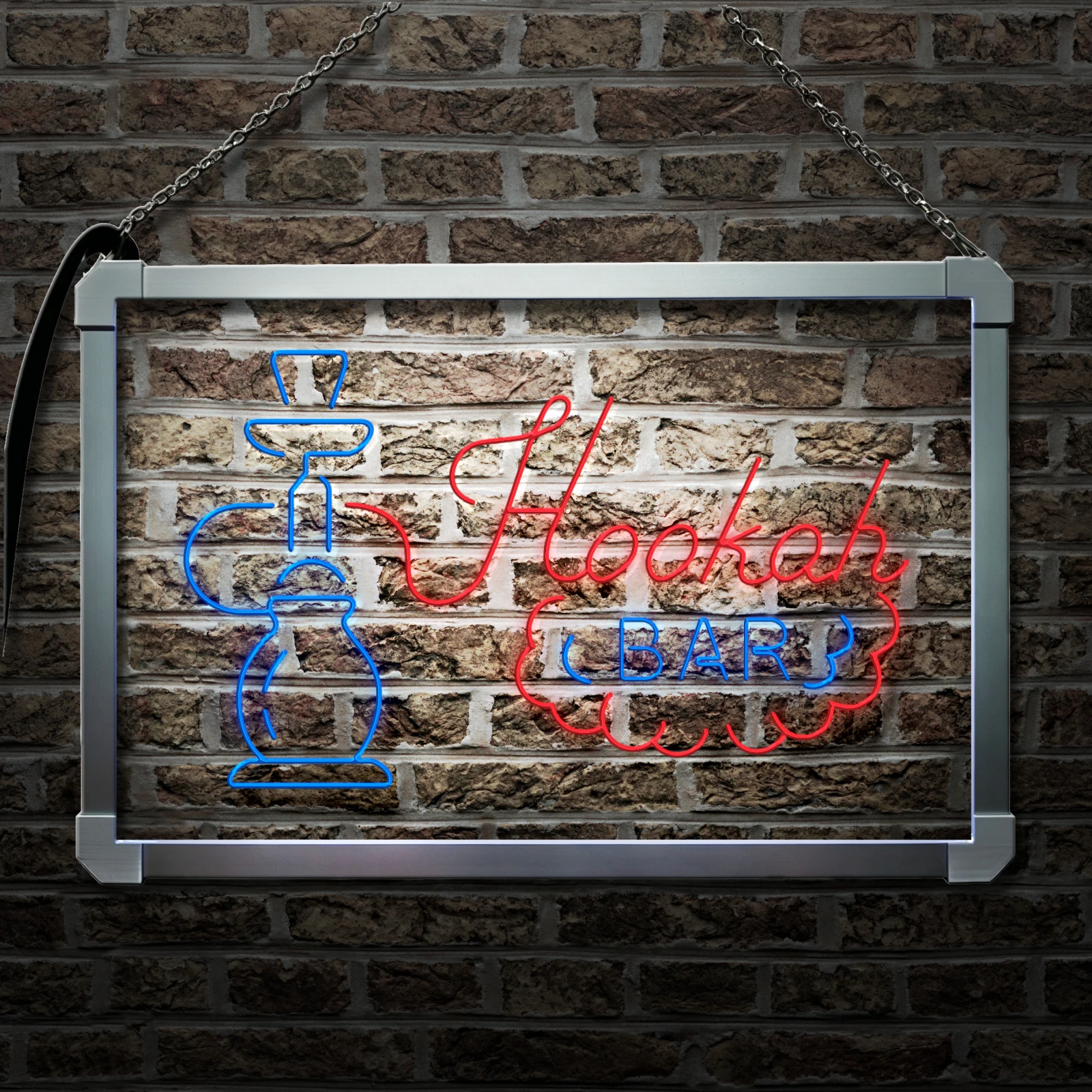 Hookah Bar-LED Neon Sign with Independent Dual Color Control,Wall Decor Light for Party Wedding Shop