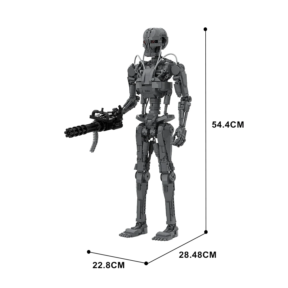 Gobricks MOC T-800 Terminatored Robot Endoskeleton Bricks Model Action Movie Figure Endoskeleton Building Block Toy Gift