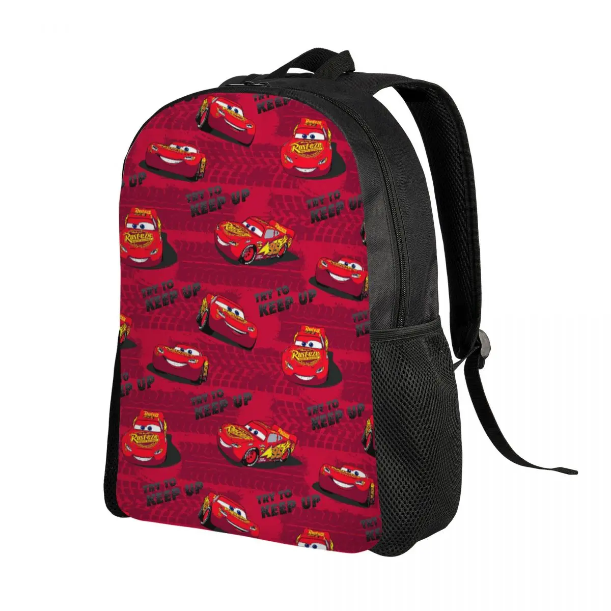 Custom Lightning McQueen Backpacks for Men Women Water Resistant School College Cars Cartoon Bag Printing Bookbag