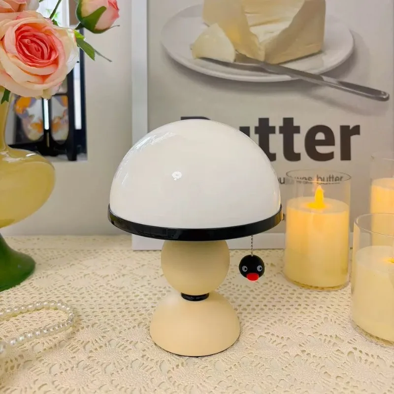 Penguin bedroom bedside charging night light eye protection soft light cute desktop ornament premium decorative desk lamp