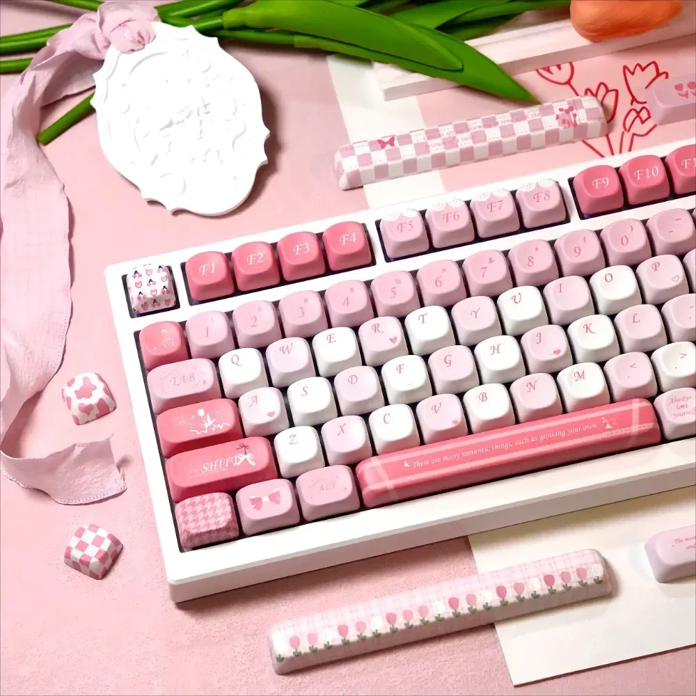 Keyboard Caps, Tulip MOA 140 Keys PBT for Cherry MX 104/87/61 Mechanical Keyboard Accessories