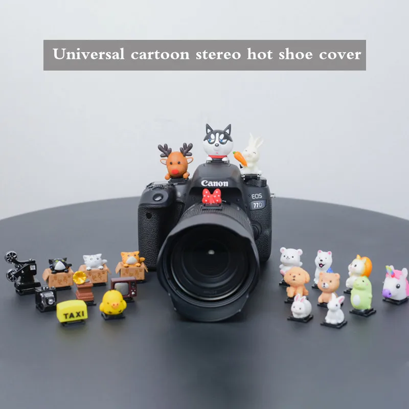 Hot Shoe Cap SLR Camera for Canon 200d Nikon Sony Fuji xt30 xt4 5 Hot Shoe Dustproof Protection Cover Cute Cartoon Photography