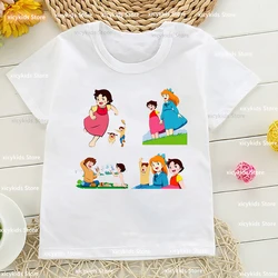 t-shirt for boys/girls Tshirt Funny Heidi And Family Cartoon Print Girls T-Shirt Cute Girls Clothes Summer Baby Tshirt white top