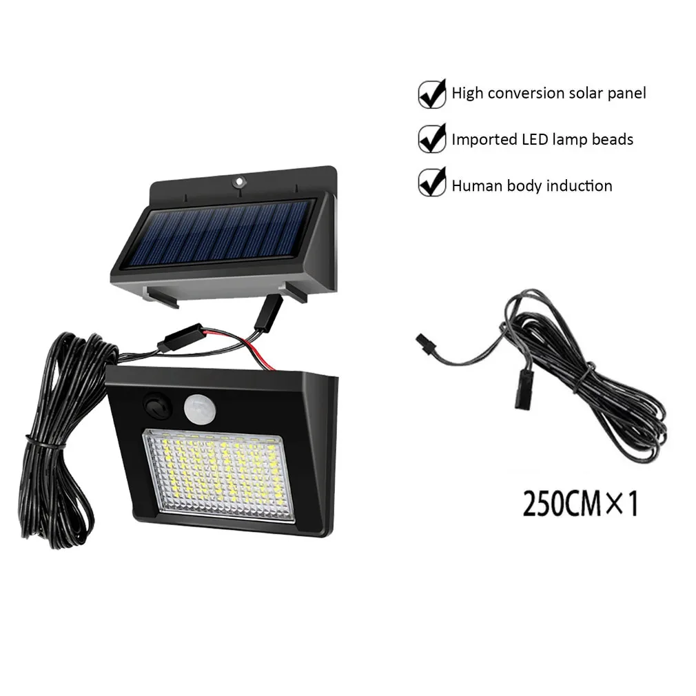 48 LED سبليت ضوء الشمس T IP65 مقاوم للماء الشمسية مصابيح خارجية 1200mAh PIR محس حركة الجدار ضوء حديقة الجدار مصباح