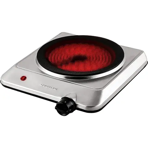 Table de cuisson électrique infrarouge 1000W, Portable, brûleur unique, plaque chauffante en céramique, contrôle du Thermostat, facile à nettoyer, cuisson sûre, idéal pour petit