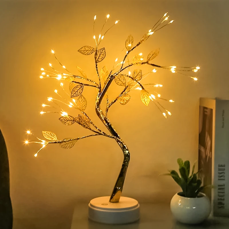 

Светодиодная настольная лампа с листьями розы USB Рождественская елка Фея Свет Ночные огни Домашняя вечеринка DIY Свадьба Украшение спальни Подарок на День матери