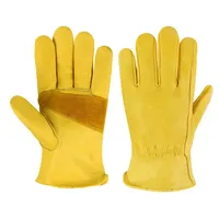 Cowhide Leather Work Safe Gloves for Garden Motorcycle Driving Welding Protection Workshops Non-slip Wear-resisting Fit Porter