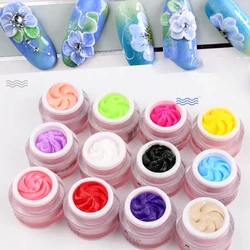 12Colors Pollen 3D Sculpture Nail Gel Plasticine Gum Soak Off Gel Nail Modeling Gel Semi-Soild Acrylic Sculpture Creatived Gel