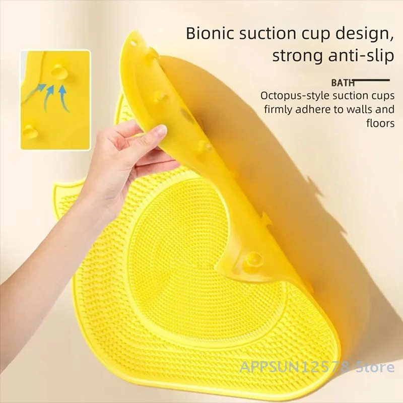 

New non-slip decontamination dead skin massage brush Silicone foot scrubber Suction cup exfoliating bath mat