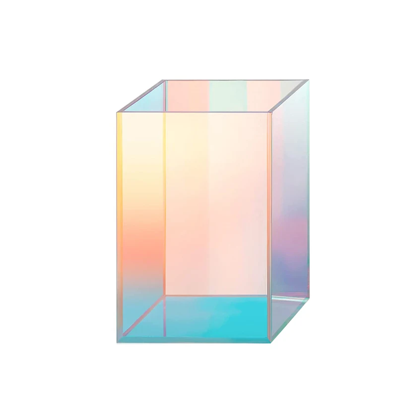 Colorful Iridescent Acrylic Pencil Holder Makeup Brush Holder For Desk Pen Holder