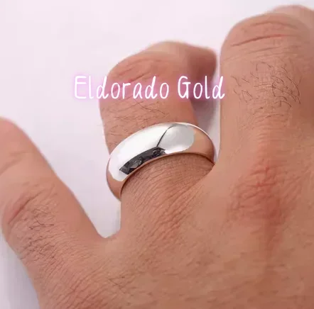 

Eldorado Gold pure silver 999 rings for men and women handmade silver 999 big rings 8mm width big size 13 can engrave letter in