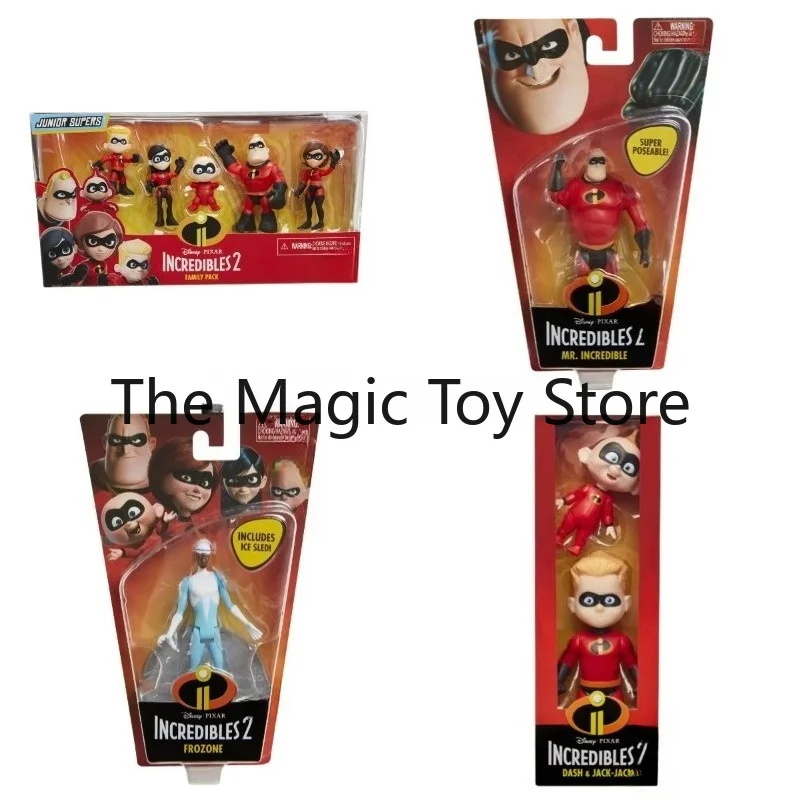 Disney Pixar Los Increíbles 2 Mr. Incredible Increíble Figura de Acción de Elastigirl Dash Jack Jack, Modelo con Articulaciones Móviles, Juguetes Coleccionables para Niños