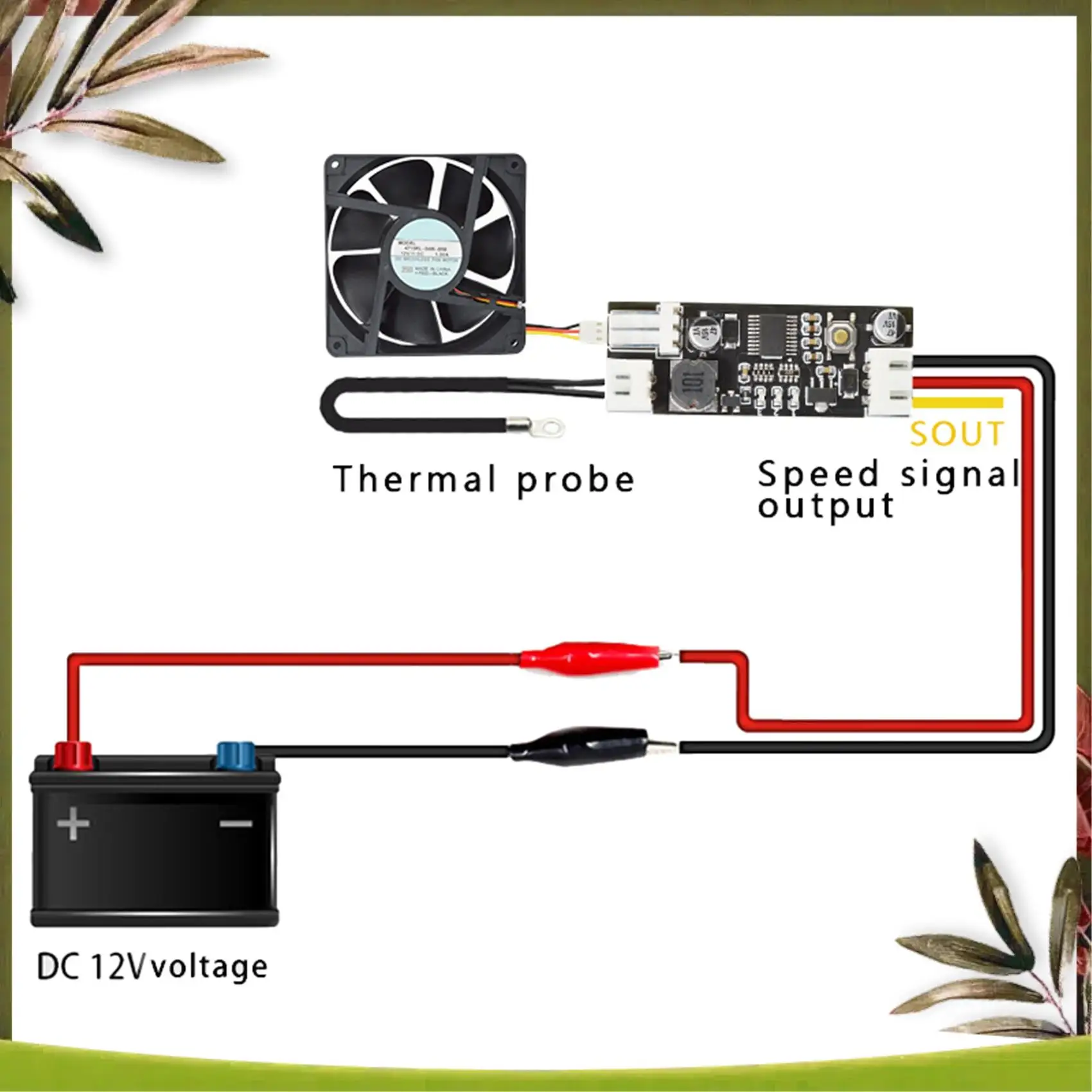 ABDW-3X Temperature Controller Module Single 12V DC PWM 2-3 Wire Fan Temperature Control Governor Computer Fan