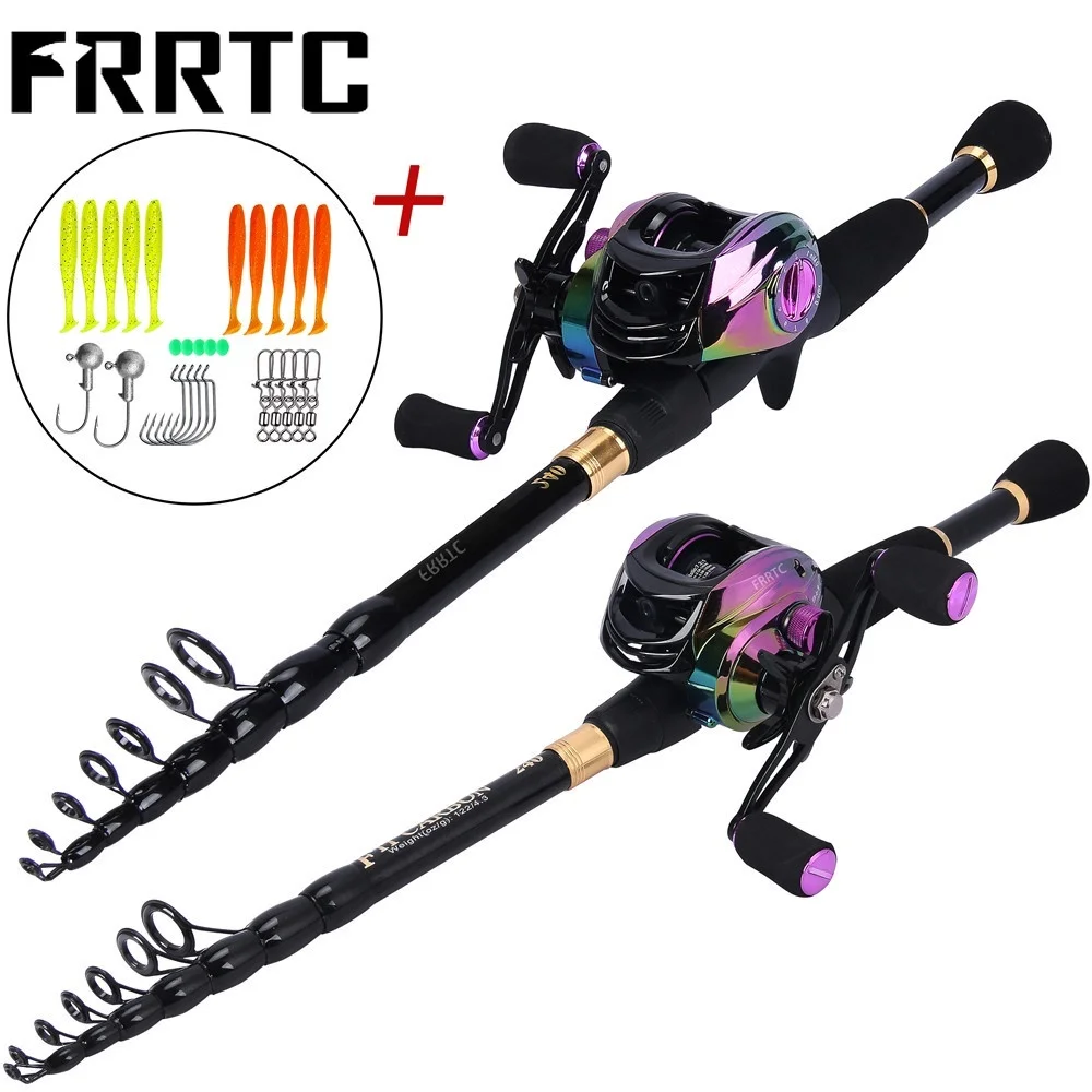 

Fishing Rod Reel Lure Set Fishing Combos Fishing Rod with Baitcasting Fishing Reel for Freshwater Travel Fishing