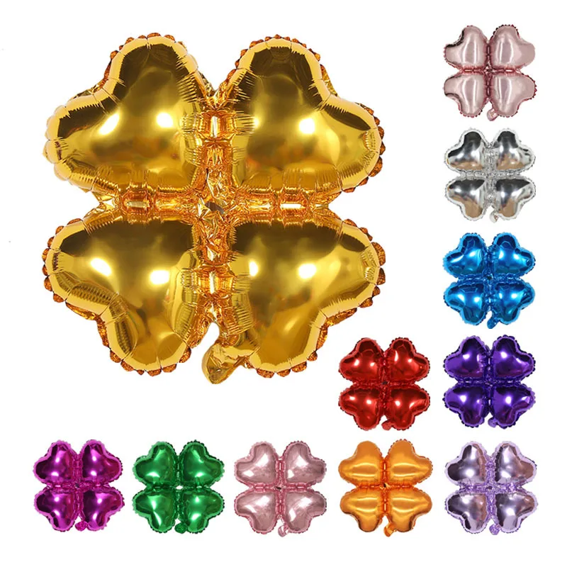 

Лидер продаж, 50 шт., воздушный шар из фольги в форме сердца с четырьмя листами клевера, декоративный шар для вечеринки, без обзоров, но