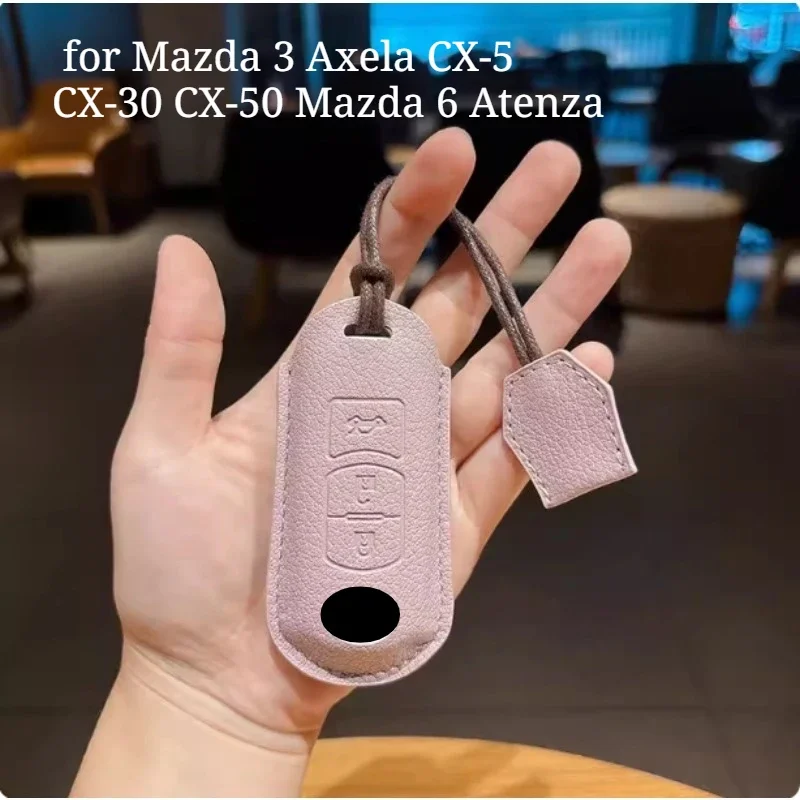 Luxury Car Key Cover for Mazda 3 Axela CX-5 CX-30 CX-50 6 Atenza, Premium Key Fob Case with Keyring