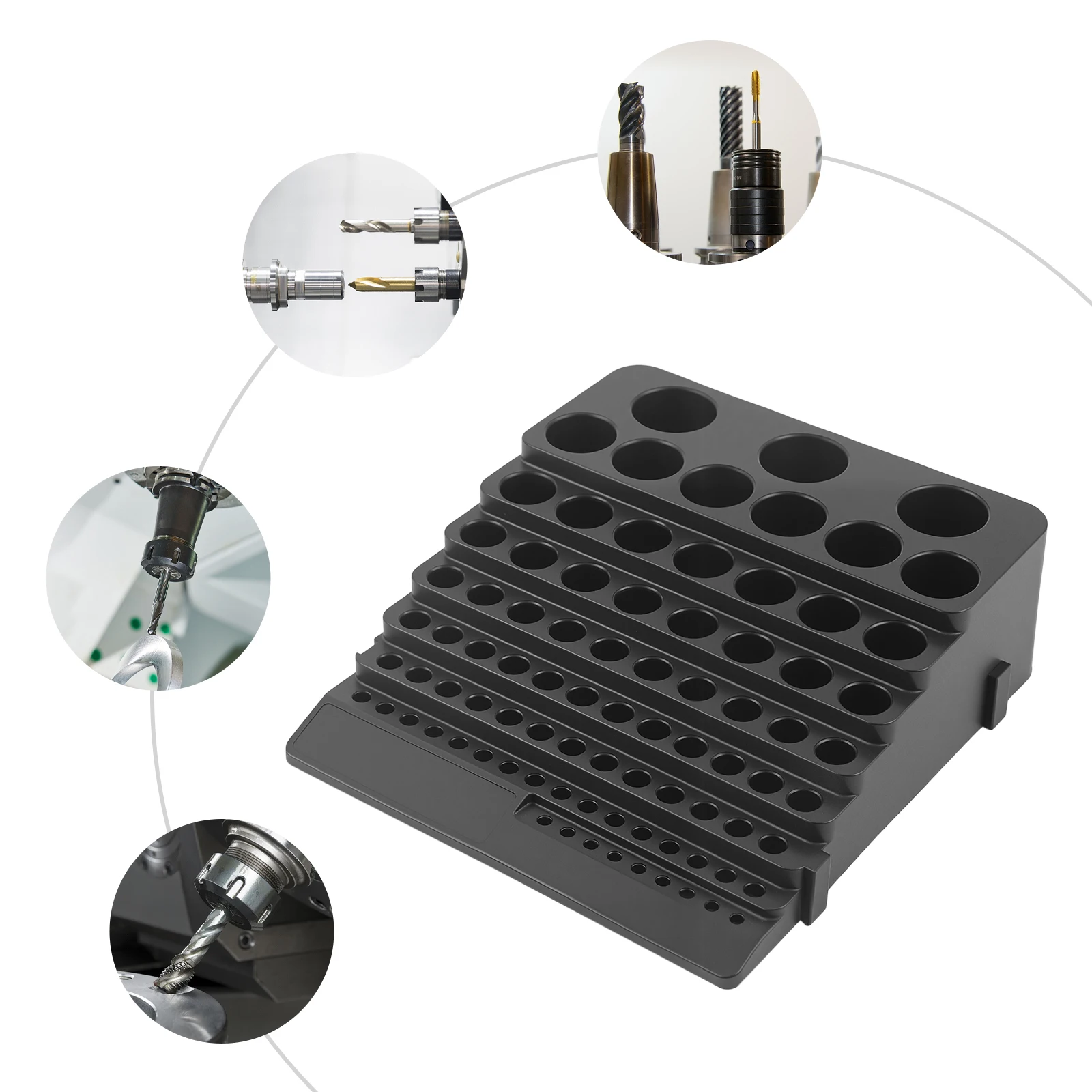 Drill Bit Organizer with Multi - Layer Storage,Milling Cutter Storage Box, 84 Holes Milling Cutter Storage Box,