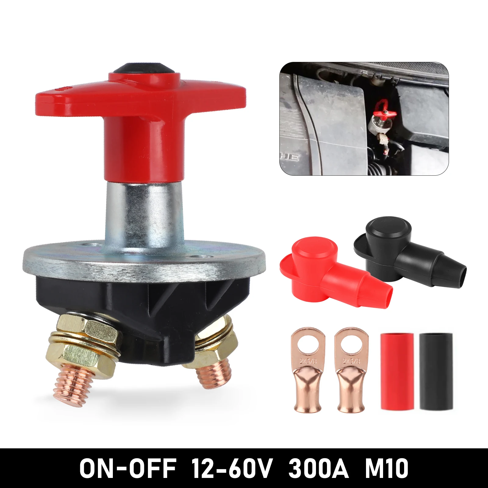 

New 300A-500A Fixed Key Battery Isolator Cut Off Kill Switch For RV Yachts And Vehicle 12V-24V Heavy Duty Electrical Switch Kits