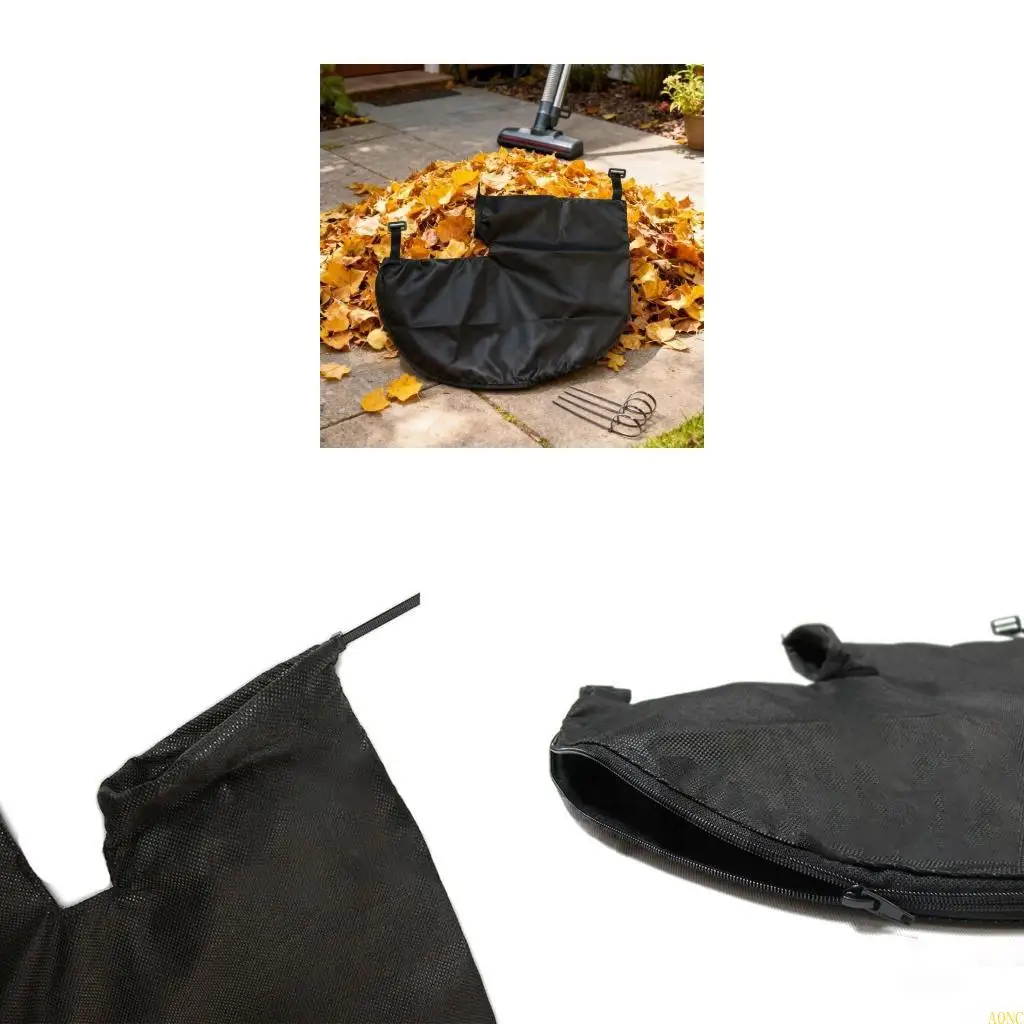 A0NC مناسبة عالميًا للحديقة حقيبة منفاخ أوراق الشجر حقيبة تجميع مقاومة للتمزق نسيج غير منسوج يتضمن 4 أشرطة تثبيت