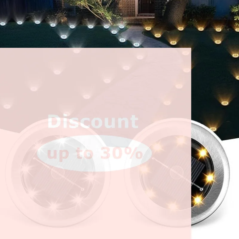 [Lawn Lights 8LED Solar Outdoor Garden Waterproof Decorative For Path Park Way Yard Floor Under Ground Spot Lamp Highlight]