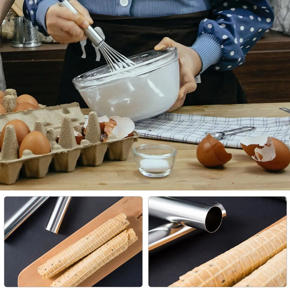 

3 pcs Stainless Steel Baking Mold Cream Roll Molds Non-Stick Reusable Kitchen Baking Tools Burrito Mould Cannoli Form Tubes