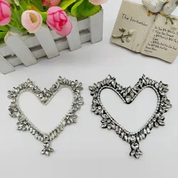 1 Piece White Black Beaded Heart Sew on Patch for Clothing DIY Applique Accessories