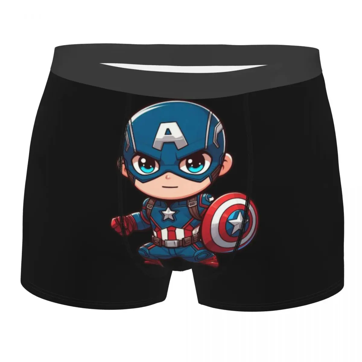 

Мужское сексуальное нижнее белье с изображением Капитана Америки, трусы-боксеры, мужские мягкие шорты, трусы