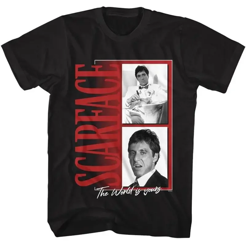 Scarface Movie T Shirt World Is Yours Pics Tony Montana Al Pacino New Mens Black