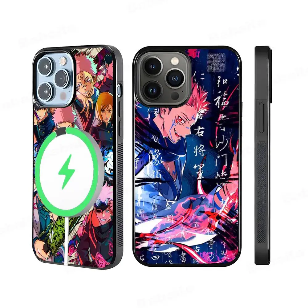 

J-Jujutsu Kaisen Magnetic Wireless Phone Case For IPhone 17 16 15 14 13 12 11 Pro Max Plus Mag Phone Cover