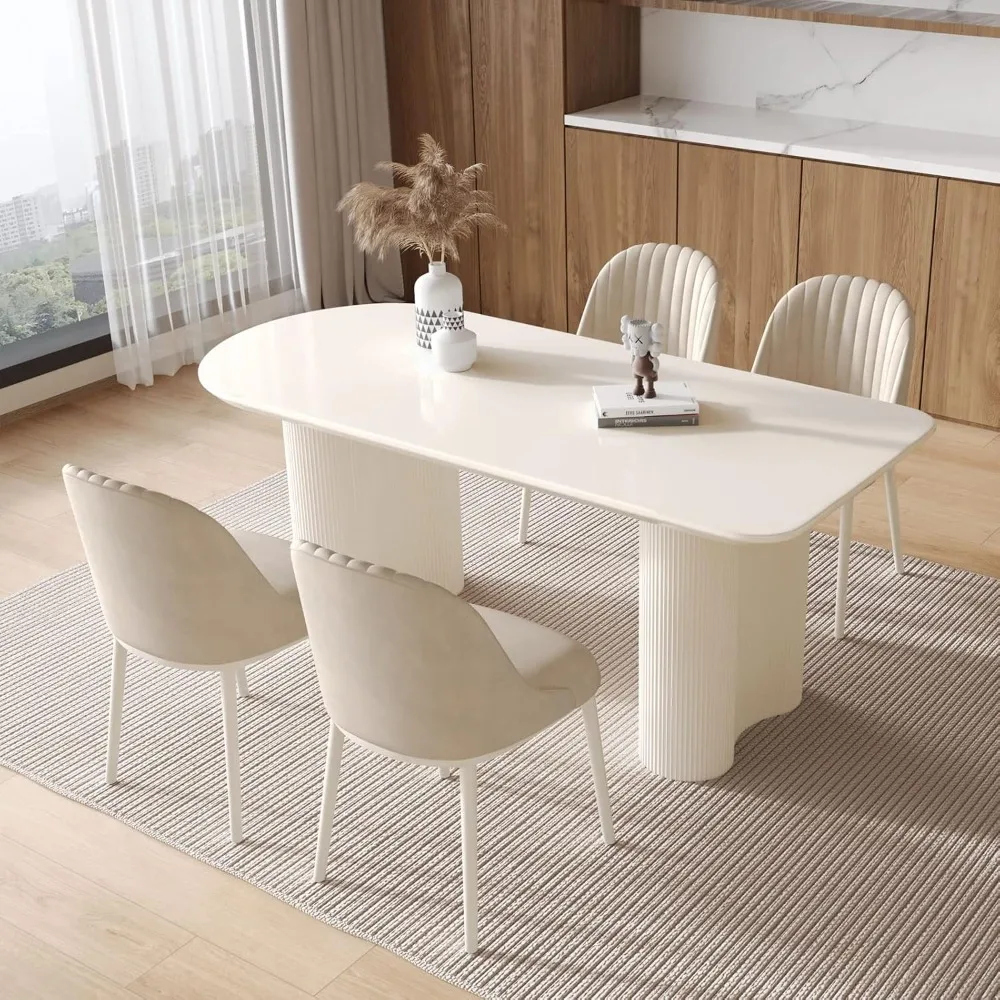 5 Piece Dining Table Set, Oval 70