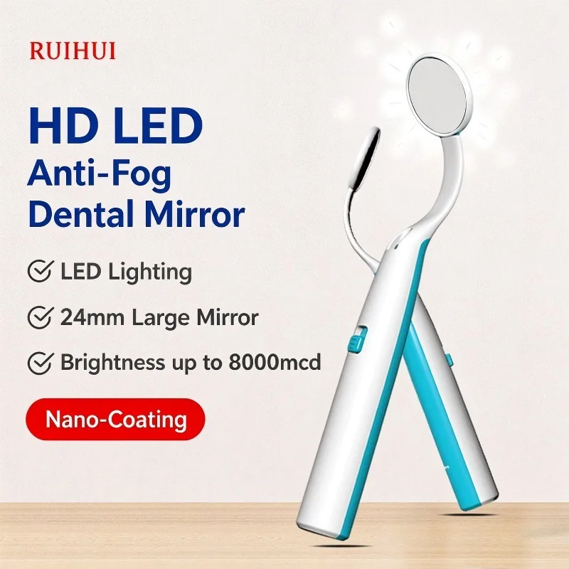 Dental LED Anti-fog Mouth Mirror with Light  Dentist Home Use Teeth Inspection Mirror Intraoral Endoscope Orthodontic Tool