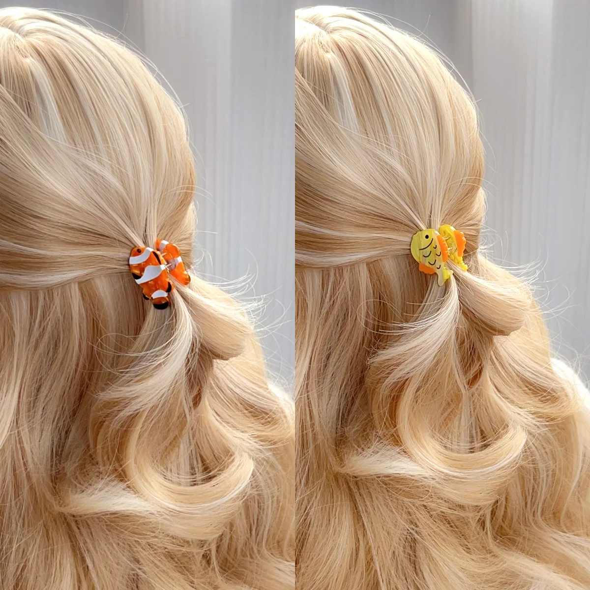Sea Creature Acetate Mini Hair Claw Ornamental Fish Cute Accessory for Little Girls Childrens Hair Clip Sturdy