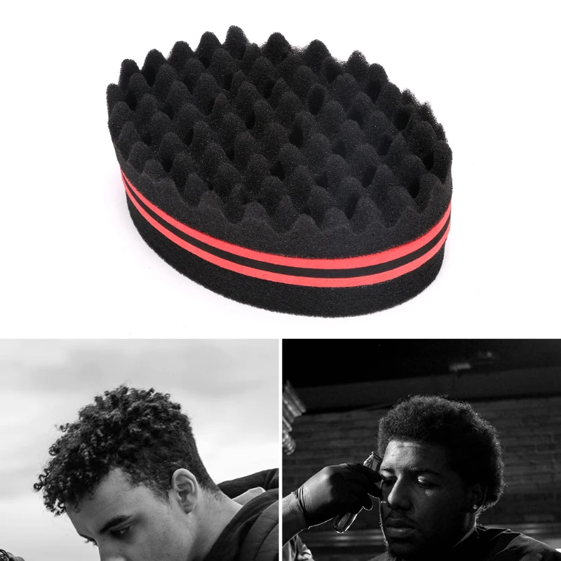 New Double-Sided Magic Twisted Hairbrush Sponge Fashion Styling Oval Dual Use Perforated Curly Sponge Wave Roll Washable Tool