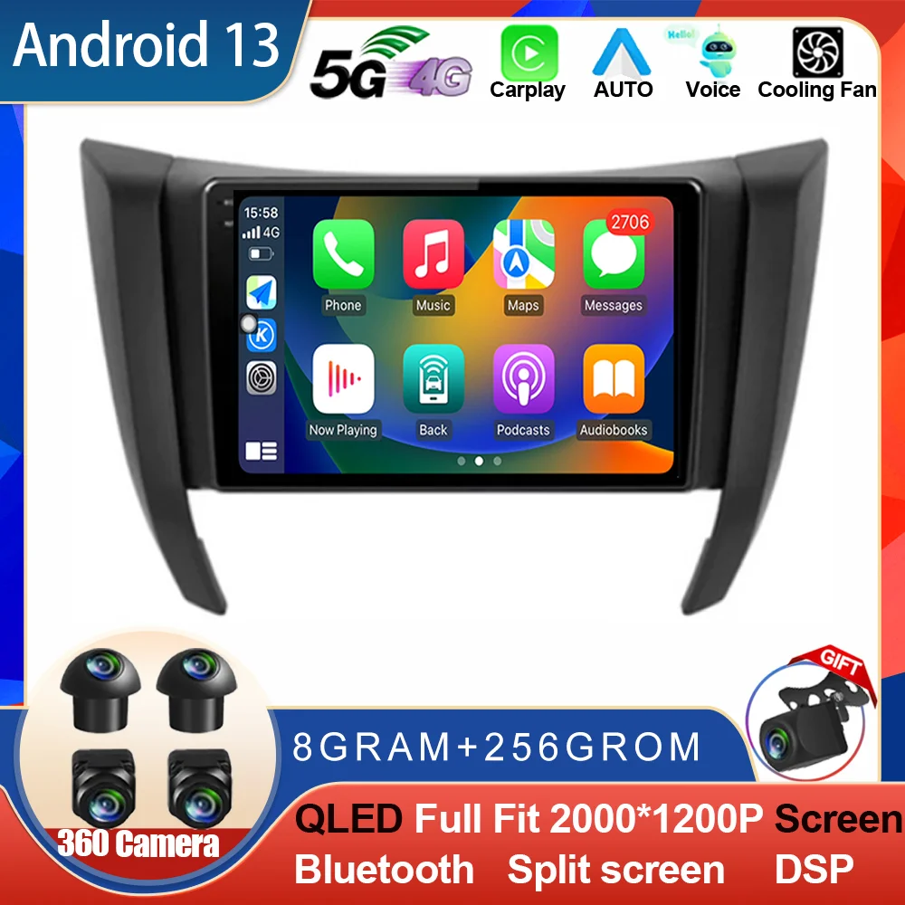 

Android 13 CarPlay Radio For Nissan Navara Frontier NP300 4 D23 2014 - 2021 Auto Car Multimedia GPS BT Player Stereo WIFI 4G DSP