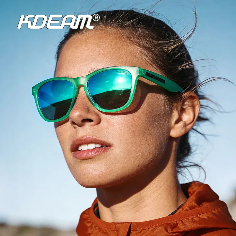 KDEAM's New Ultra Light TR90 Material Sunglasses Marathon Polarized Oval Goggles With Dazzling Dopamine Tone Sun Glasses Sports