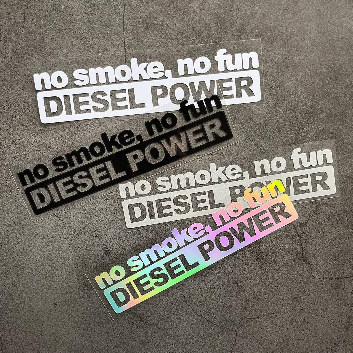 5.2X3.7CM Black/White/laser Car Stickers NO SMOKE NO FUN DIESEL POWER Car Styling Decal Car Motorcycles Accessories