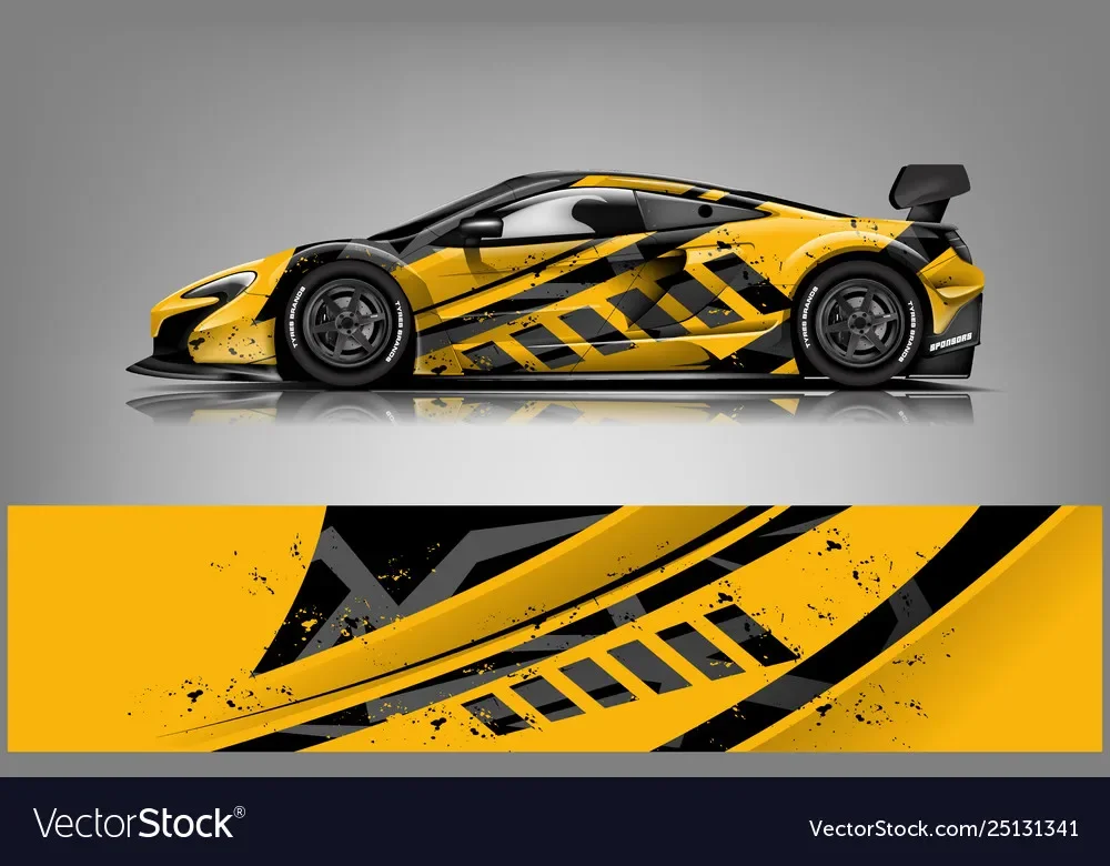 

Stripe Racing Car Full Wrap Sticker Car Decal Decorative Cut Body Racing Graphic Decal Vinyl Wrap Modern Design Red Retro