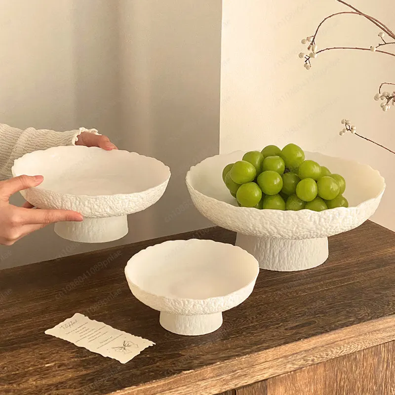 

Набор из 3 матовых стеклянных ваз на высокой ножке для фруктов, для гостиной, кофейного столика, домашнего использования, легкий люкс, для сухофруктов и закусок