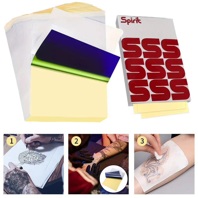 10/20/50pcs Tattoo Transfer Paper 4-layer Hand Tracing Transfer Machine Dual Use Tattoo Pattern Tattoo Consumables Accessories