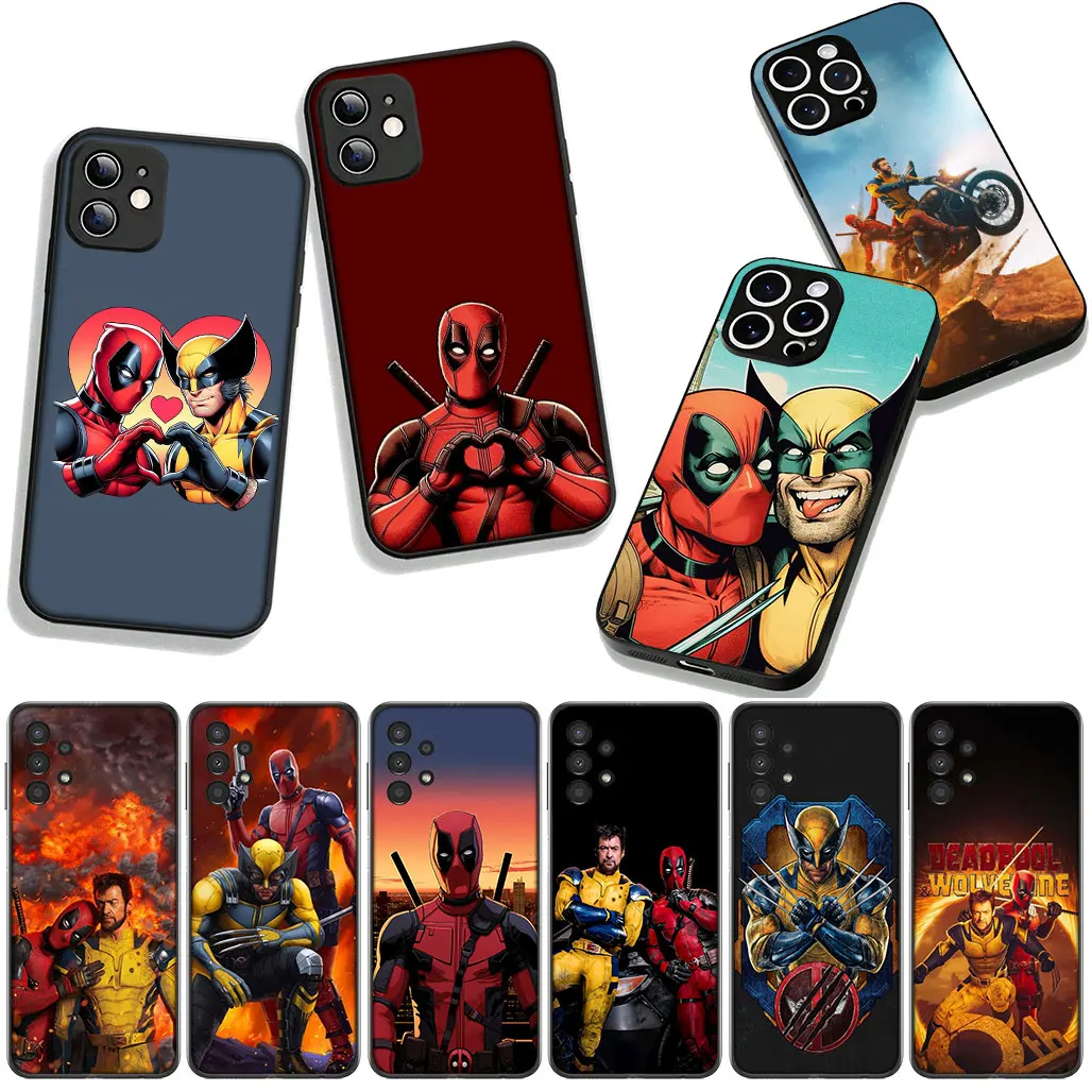 Чехол Wolverine VS Deadpool Marvel для Motorola Moto G54 G05 G24 G45 G55 G75 G9 G85 G15 Power Edge 50 30 Ultra Fusion 40 neo Pro