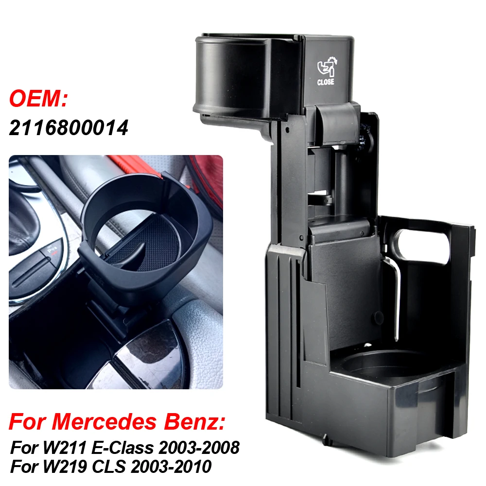 Car Black Centre Console Cup Holder For Mercedes Benz E Class W211 2003-2008 CLS W219 2003-2010 A2116800014 B66920118