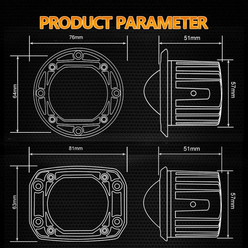 Lampe antibrouillard carrée et ronde à lentille LED 8D, lampe de travail de conduite, montage encastré, 3 ", 30W, adaptée pour document de tourisme, camion 4x4 tout-terrain, SUV, moto RL