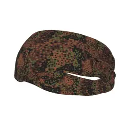 Erbsenmuster Pea Dot German Camo Sport Headband for Tennis Non Slip Elastic Military Army Camouflage Moisture Wicking Sweatband