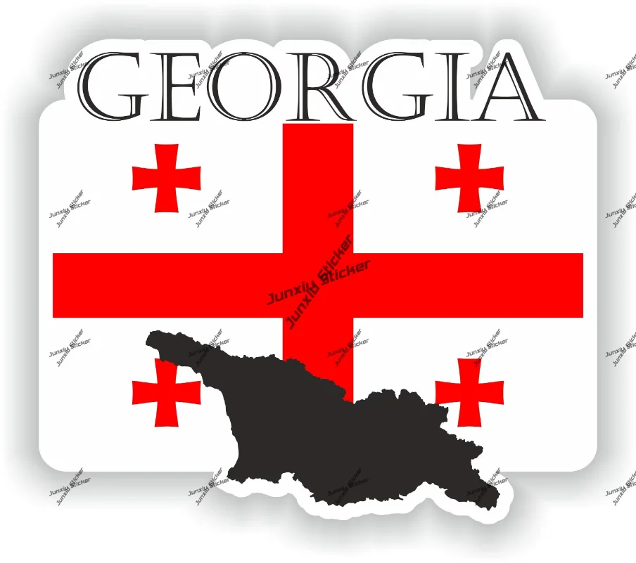

Georgia Sticker Coat of Arms of Georgia Georgian Flag with Graphical Outline Waterproof Decal for SUV Window Bike Accessories
